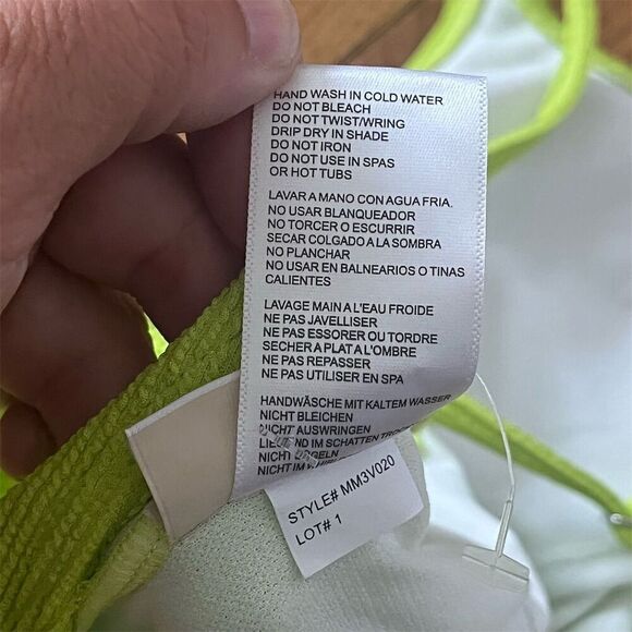 Michael Kors Women's One-Piece Swimsuit Size 10 Green V-Neck - Picture 7 of 8